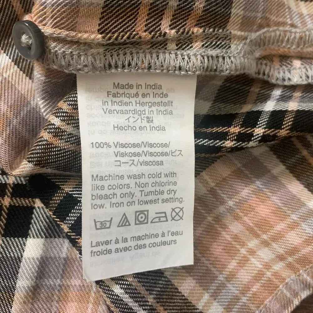 Point Sur J. Crew plaid long sleeve button down flannel shirt size S